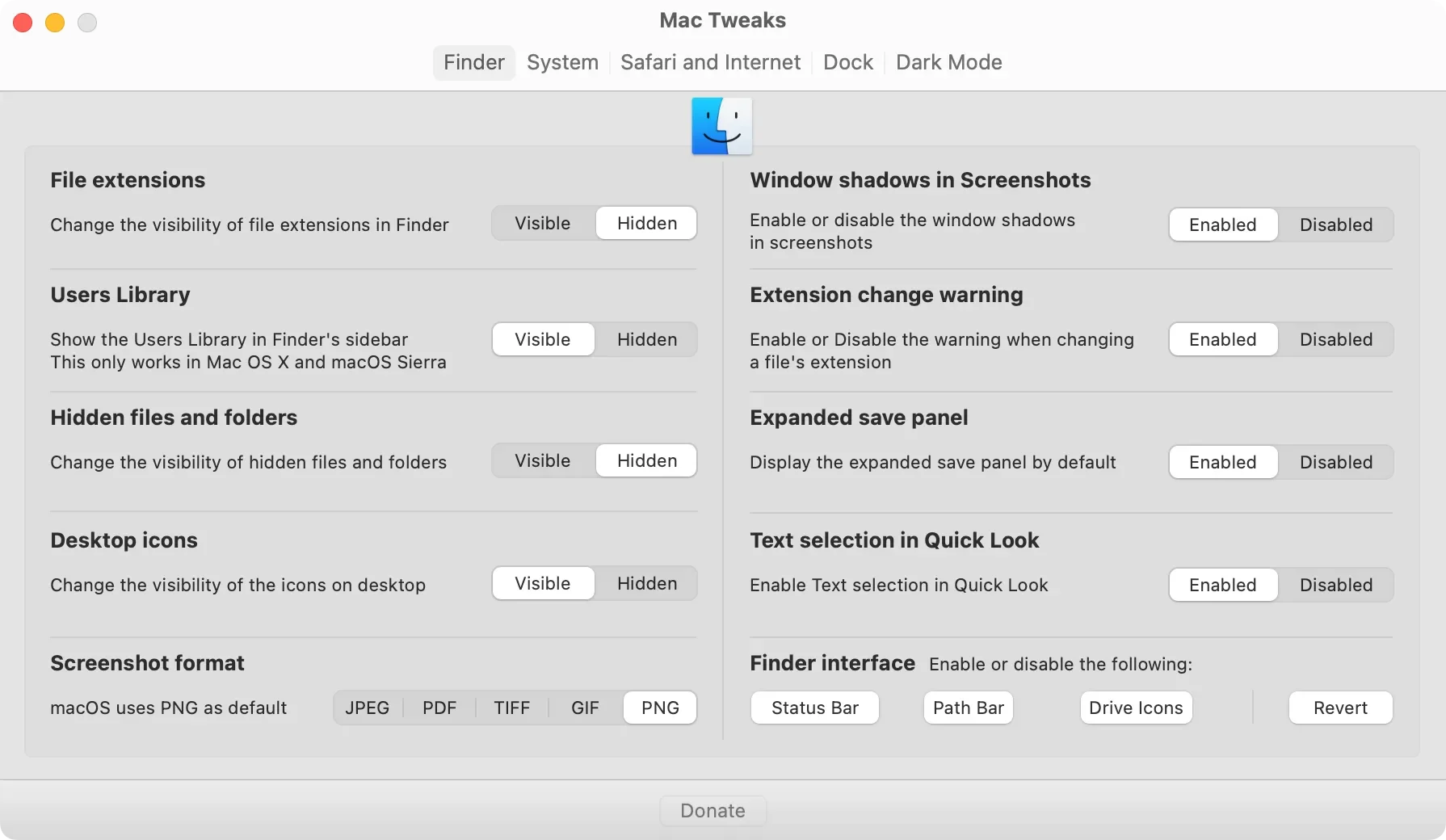 Mac Tweaks (Legacy) screenshot 1