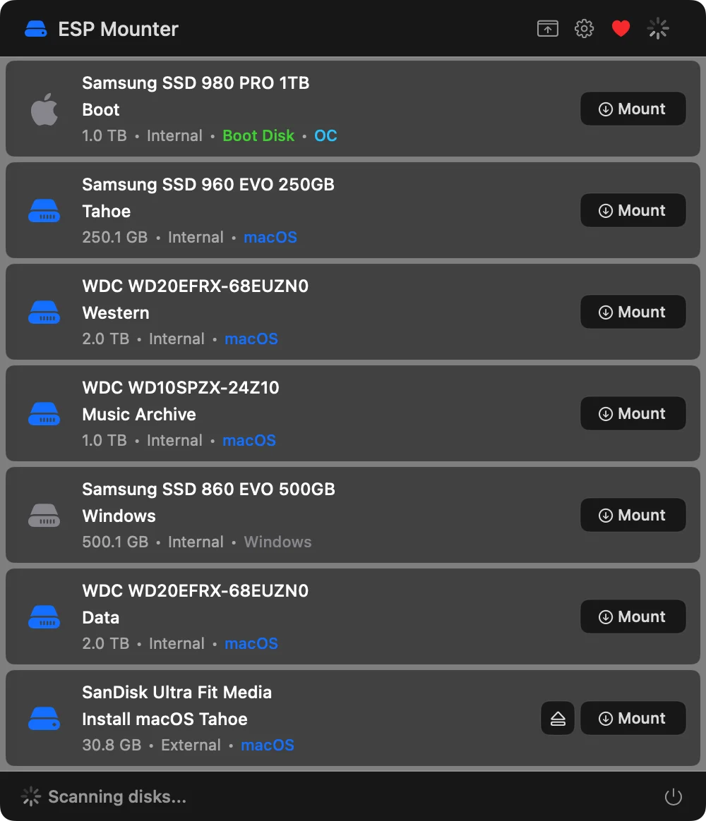 ESP Mounter screenshot